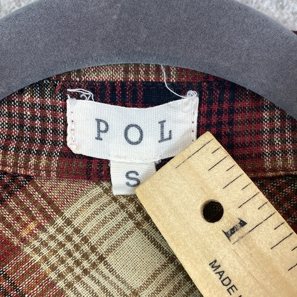POL western button up down shirt womens S tartan plaid coastal cowgirl cotton - Picture 2 of 8